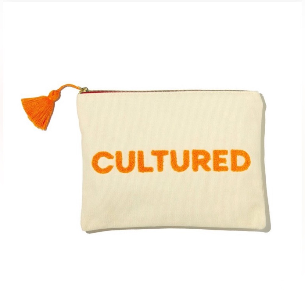 Be Rooted | Cultured | Travel Pouch with Flocking Texture on Words 7"x9"